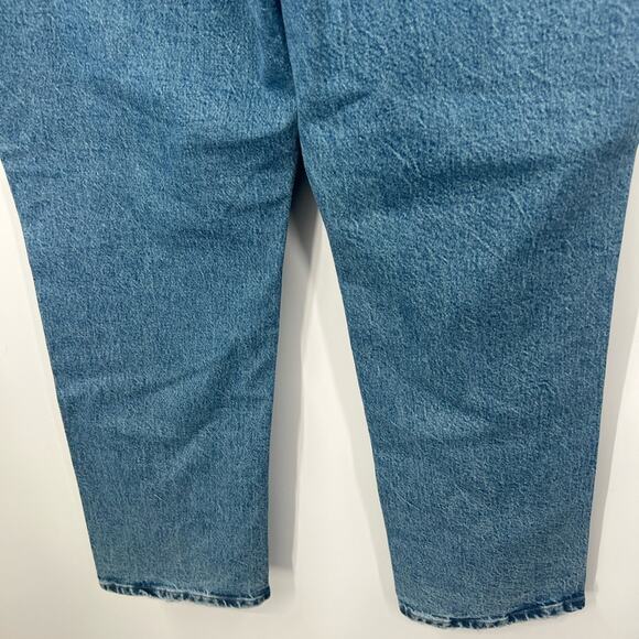 Good American Good Boy Twisted Slit Jeans in Blue875 High Rise - Picture 8 of 9